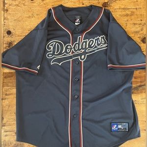 MLB Majestic buttoned Los Angeles Dodgers Jersey
